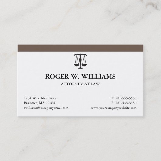 Clean Attorney Visitekaartje met justitieschaal (Voorkant)