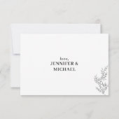 Clean Basic White Autumn Floral Sparen de datum Kaart (Achterkant)