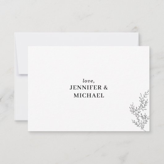 Clean Basic White Autumn Floral Sparen de datum Kaart (Achterkant)