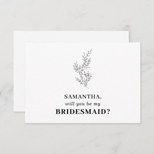 Clean Basic White Autumn Floral Sparen de datum Kaart (Voorkant / Achterkant)