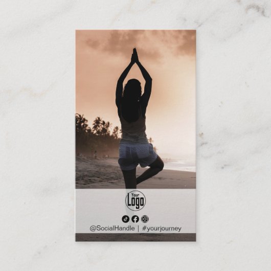 Clean benaderbare foto Logo Personal Trainer Visitekaartje (Voorkant)