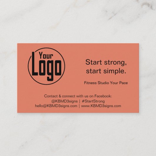 Clean Benaderbare Logo Afbeelding Personal Trainer Visitekaartje (Voorkant)