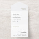 Clean Black and White Modern Wedding All In One Uitnodiging (Binnenkant)