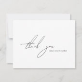 Clean Black and White Modern Wedding Bedankkaart (Voorkant)