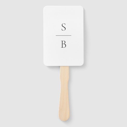 Clean Black and White Monogram Modern Wedding Handwaaier (Voorkant)