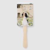 Clean Black and White Monogram Modern Wedding Handwaaier (Achterkant)