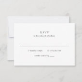 Clean Black and White Monogram Modern Wedding RSVP Kaartje (Voorkant)