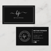 Clean Black Elegant Moderne Professional Visitekaartje (Voorkant / Achterkant)