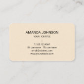 Clean Black Monogram Initial Script Champagne Visitekaartje (Achterkant)