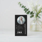 Clean Black Realtor Professioneel vastgoed Visitekaartje (Staand voorkant)