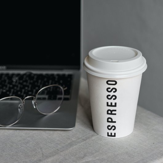 Clean Black & White Espresso Takeaway Coffeshop Papieren Bekers