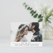 Clean Black White Minimal Typografie Aangepaste fo Aankondigingskaart (Staand voorkant)