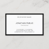 Clean Black & White Modern Elegant Sjabloon Visitekaartje (Achterkant)