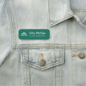 Clean Blauwgroen Bedrijf Logo Naam Titel Naamplaatje (In situ)