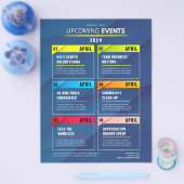 Clean Blue Aankomende Evenementen Planning Planner Flyer (Enkel)