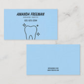 Clean Blue & Black Tooth Outline Kinder tandarts Afsprakenkaartje (Voorkant / Achterkant)