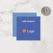 Clean Blue Corporate QR-code Notitiekaartje (Voorkant / Achterkant in situ)