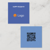 Clean Blue Corporate QR-code Notitiekaartje (Voorkant / Achterkant)