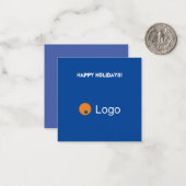 Clean Blue Corporate QR-code Notitiekaartje (Voorkant / Achterkant in situ)