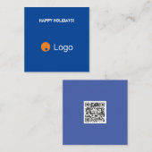 Clean Blue Corporate QR-code Notitiekaartje (Voorkant / Achterkant)