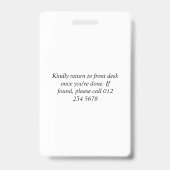 Clean Blue White Visitor 2 Logos Sjabloon Badge (Achterkant)