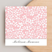 Clean Blush Pink Flowers Vrouwelijk Schattige Scri Vierkante Visitekaartje