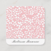 Clean Blush Pink Flowers Vrouwelijk Schattige Scri Vierkante Visitekaartje (Voorkant)