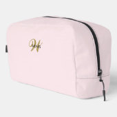 Clean Blush Pink Gold l Elegant Feminine Monogram Toilettasje (Rechterhoek)