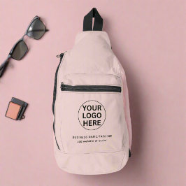 Clean Blush Pink Promotionele Zakelijke Logo Sling Bag