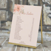 Clean Blush Pink Waterverf Flower Salon Service Reclamebord Met Voetstuk