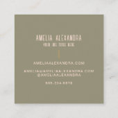 Clean Boho Abstract Vrouwelijk Blush Roze & Groen Vierkante Visitekaartje (Achterkant)