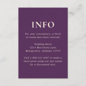Clean Bold Fonts Paarse bruiloft Informatiekaartje (Voorkant)