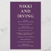 Clean Bold Fonts Paarse budget huwelijksprogramma (Voorkant)