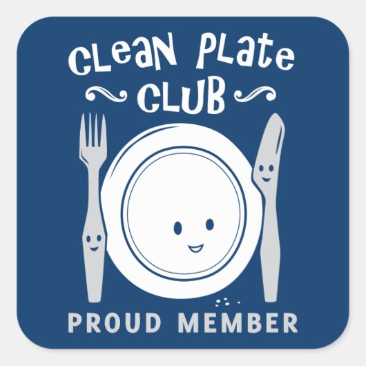 Clean Bord Club Vierkante Sticker (Voorkant)