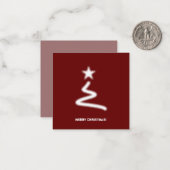 Clean Bordeaux Corporate QR Code - Kerstboom Notitiekaartje (Voorkant / Achterkant in situ)