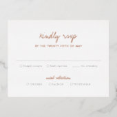 Clean Botanical Elegant Wedding RSVP Card Folie Uitnodiging Briefkaart (Voorkant)