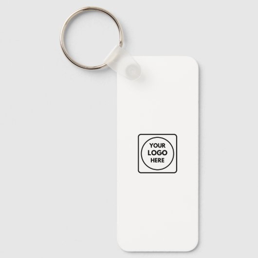 Clean Business Logo QR Code Horizontal Keychains Sleutelhanger (Voorkant)