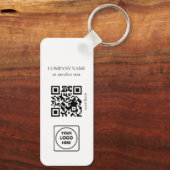 Clean Business Logo QR Code Horizontal Keychains Sleutelhanger (Achterkant)