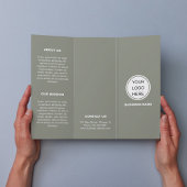 Clean Business Logo Sage Green Trifold Brochure