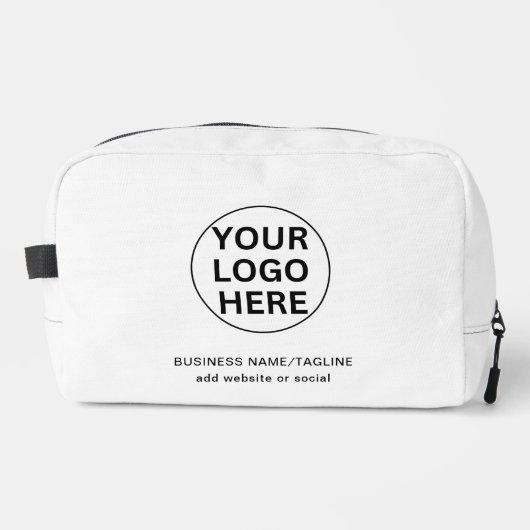 Clean Business Logo & Text l Promotional White Toilettasje (Voorkant)