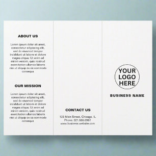 Clean Business Logo Zwart-wit Trifold Brochure