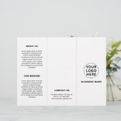 Clean Business Logo Zwart-wit Trifold Brochure (Staand voorkant)
