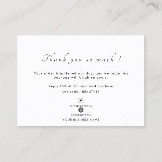 Clean Camel Handgemaakte Reward Discount Kaart Visitekaartje (Achterkant)