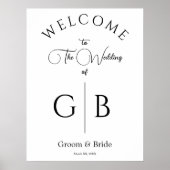 Clean Chic Wedding Reception Entrance Poster (Voorkant)