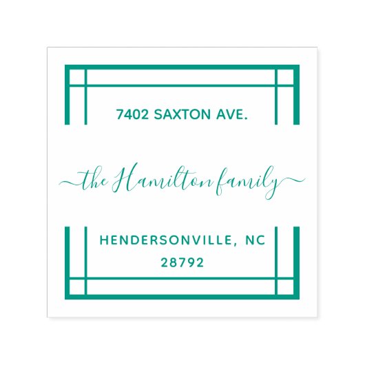 Clean Clear Square familienaam Zelfinktende Stempel (Design)