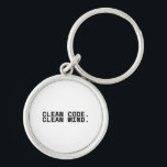 Clean Code Clean Mind Minimalist Technical Sleutelhanger<br><div class="desc">Carry the mindset. A clear, heavy-duty acrylic keychain featuring high-definition printing on both sides for a modern accessory rooted in discipline.</div>