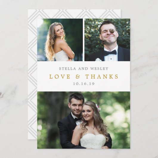 Clean Collage EDITABLE KLEUR Foto Dank u kaart (Voorkant / Achterkant)