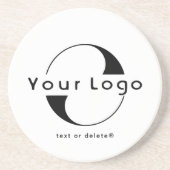 Clean Company Logo Business Round Sandstone Coaste Zandsteen Onderzetter (Voorkant)