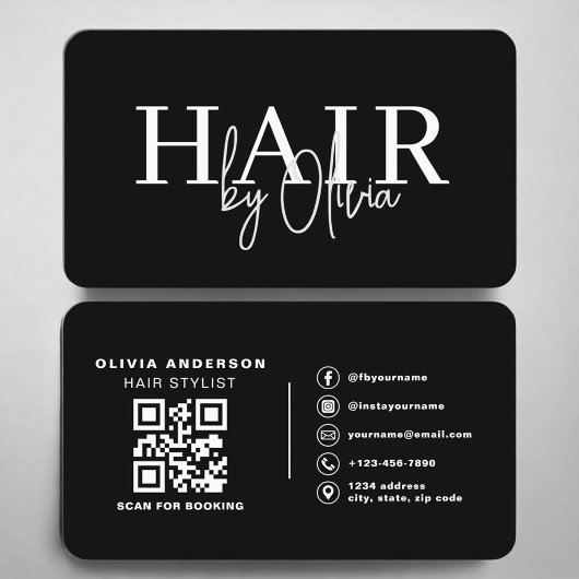 Clean Contemporary Hairdresser QR Code Visitekaartje