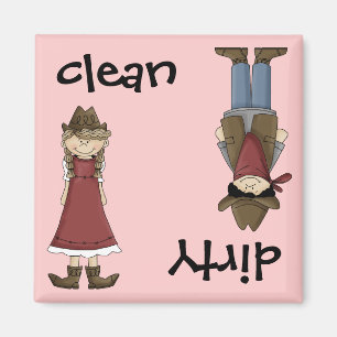 Clean Cowgirl of Dirty Cowboy Dishwasher Magnet